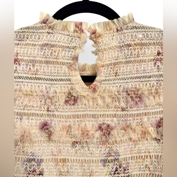 NEEDLE & THREAD Think Of Me Sequined Shirred Floral-Print Tulle Mini, Size 8 - Picture 14 of 16